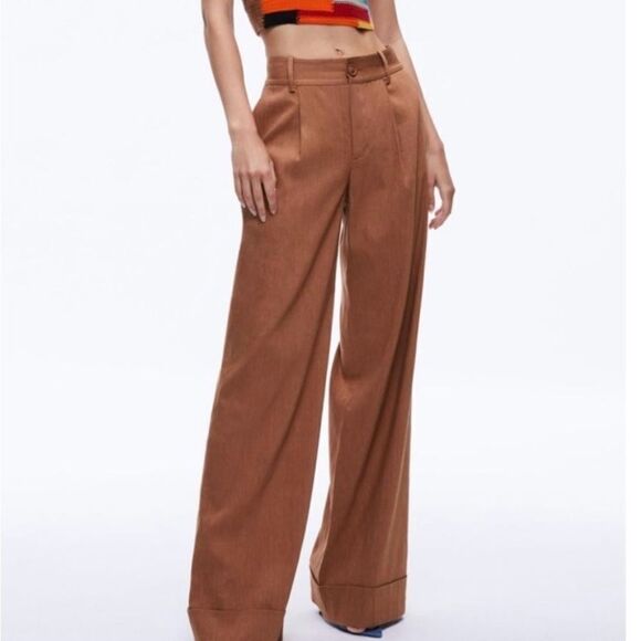 ALICE + OLIVIA Tomasa High Rise Pleated Pants size 4 NWT $350 - Picture 4 of 7